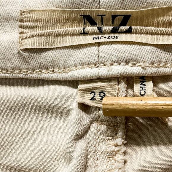 Nik+Zoe Women’s Mid-Rise Straight Ivory Jeans Sz‎ 29 Stretchy Comfy - Picture 4 of 14